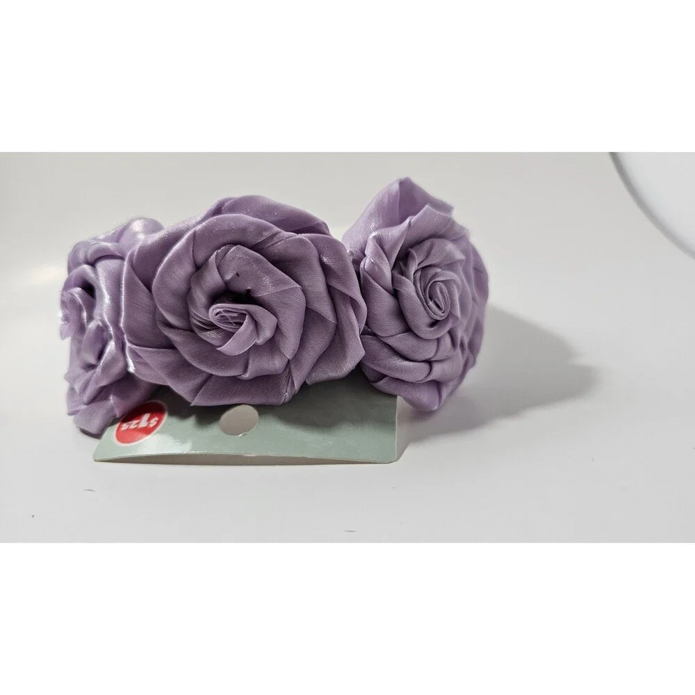 Rose Headband Silky Material Children or Adult sized Pink, Blue, Purple pastels
